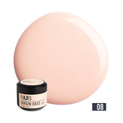 База камуфлирующая каучуковая для гель-лака NUB Virgin Base Coat 08 молочный розово-бежевый 30 мл