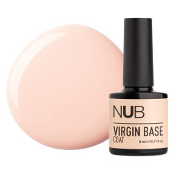 База камуфлирующая каучуковая для гель-лака NUB Virgin Base Coat 08 молочный розово-бежевый 8 мл