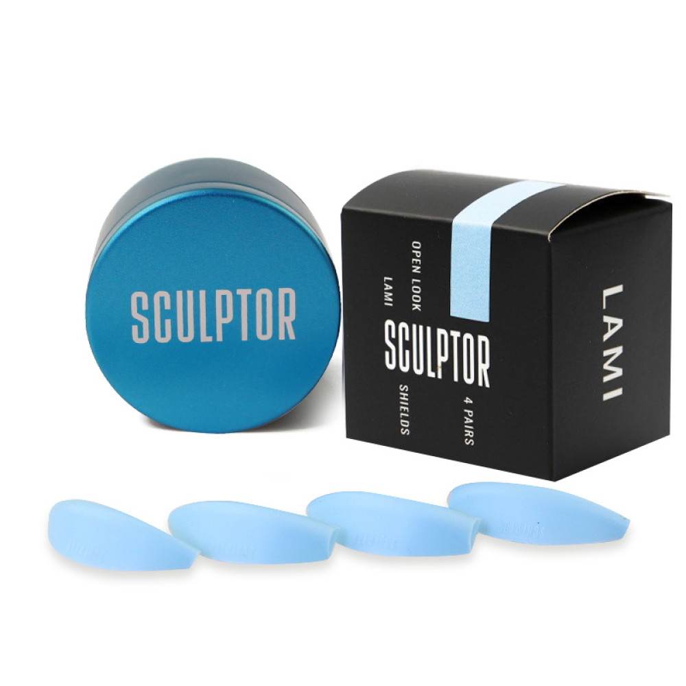 Валики силіконові для ламінування вій Sculptor Lash Open Look Blue Mix S. M. L. XL
