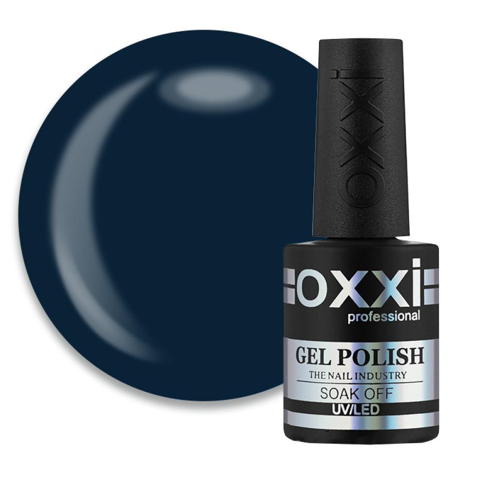 Гель-лак Oxxi Professional 121 темный серо-синий с еле заметным микроблеском. 10 мл