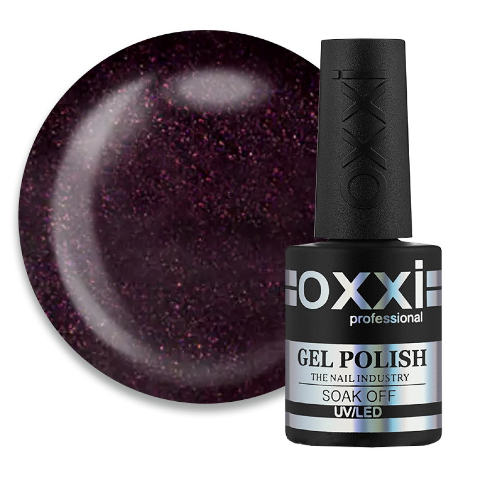 Гель-лак Oxxi Professional 183 темный вишневый с микроблеском. 10 мл