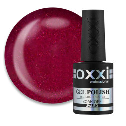 Гель-лак Oxxi Professional 236 червоно-малиновий з мікроблиском. 10 мл
