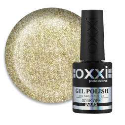 Гель-лак Oxxi Professional 094 золотистий з голографічними блискітками. 10 мл