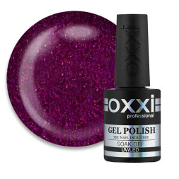 Гель-лак Oxxi Professional 087 вишневий з мікроблиском. 10 мл