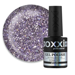 Гель-лак Oxxi Professional Star Gel 005 сиреневый со слюдой и переливающимися блестками. 10 мл