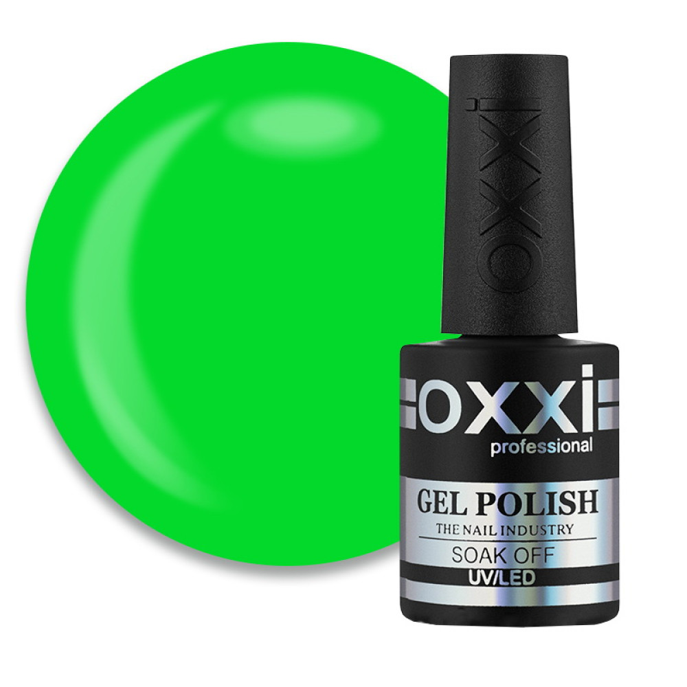 Гель-лак Oxxi Professional 286 яскравий зелений. 10 мл