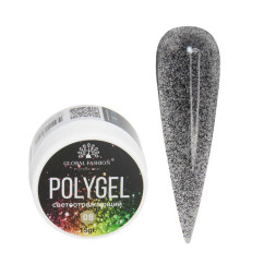 Полігель Global Fashion Poly Uv Gel 08 Black. чорний. світловідбиваючий. 15 г