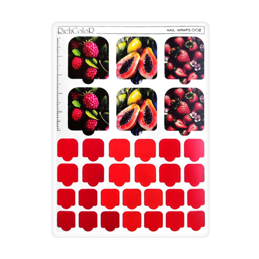 Пленка для педикюра RichColoR Nail Wraps 002 Малина. папайя. клубника