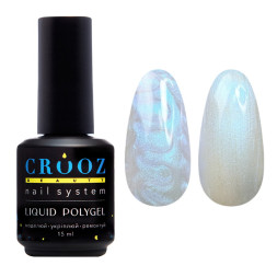 Рідкий полігель Crooz Pearl Liquid Polygel 03 перламутровий блакитний 15 мл