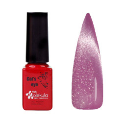 Гель-лак Nails Molekula 9D Cats Eye 916 цветочный розовый с серебристым отблеском 6 мл