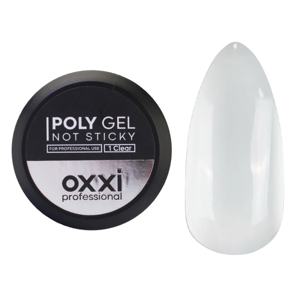 Полігель Oxxi Professional Not Sticky Poly Gel 01 прозорий 30 мл
