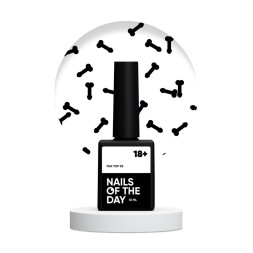 Топ для гель-лаку без липкого шару Nails Of The Day Fun! Top 03 з чорним арт-декором 10 мл
