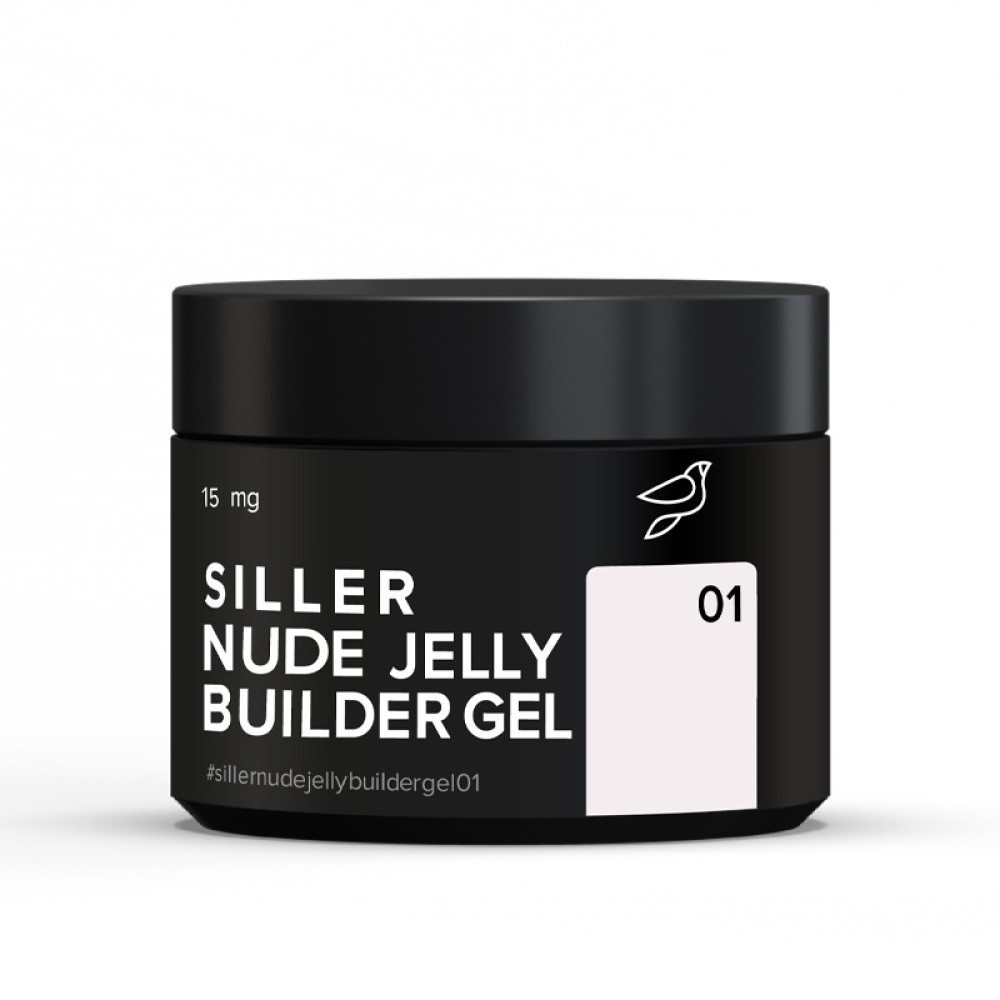 Гель для нарощування Siller Professional Nude Jelly Builder Gel 01 в баночці холодний нюд 15 мл
