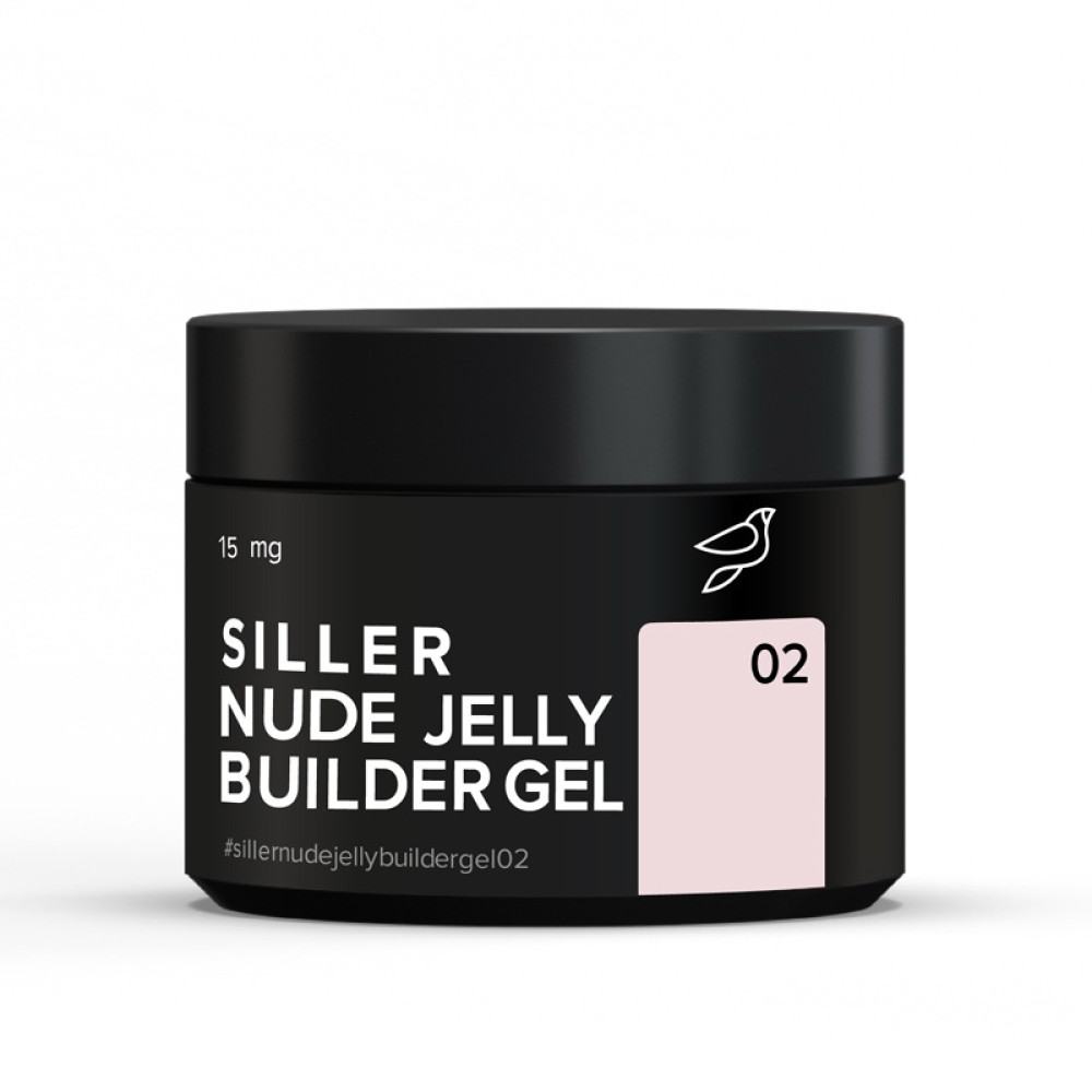 Гель для нарощування Siller Professional Nude Jelly Builder Gel 02 в баночці тілесний нюд 15 мл
