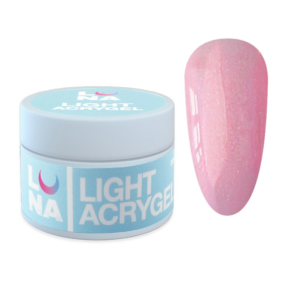 Жидкий гель Luna Light Acrygel 51 для наращивания мягкий розовый со слюдой 30 мл