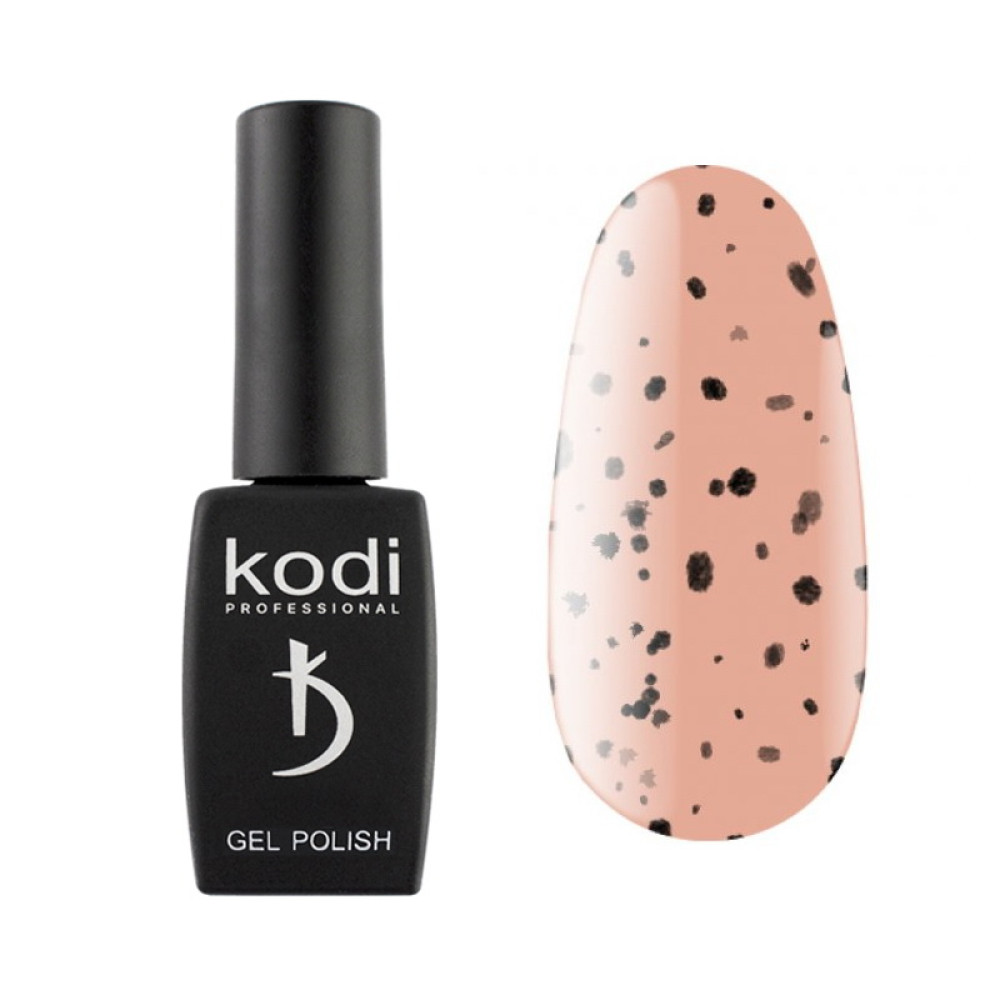 Гель-лак Kodi Professional Animal Print AP 004 розовый с черными хлопьями. 8 мл