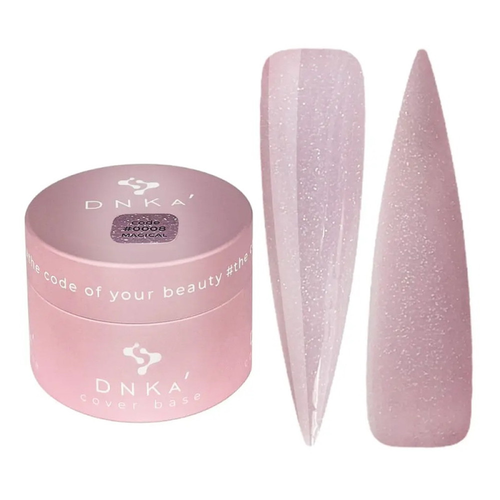 База камуфлююча DNKa Cover Base 0008 Magical фіолетово-рожевий з голограмним шимером 30 мл