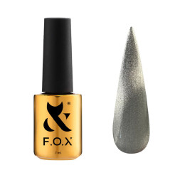 Гель-лак F.O.X Cat Eye Crystalline 001 полупрозрачный серебристый с мелким металлизированным шиммером 7 мл