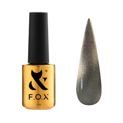Гель-лак F.O.X Cat Eye Crystalline 002 полупрозрачный золотисто-серый с мелким металлизированным шиммером 7 мл