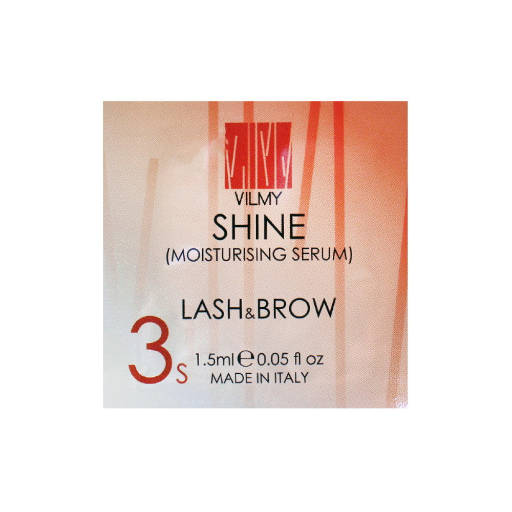 Зволожуюча сироватка для вій та брів Vilmy Lash&Brow 3S Shine Moisturising Serum саше 1.5 мл