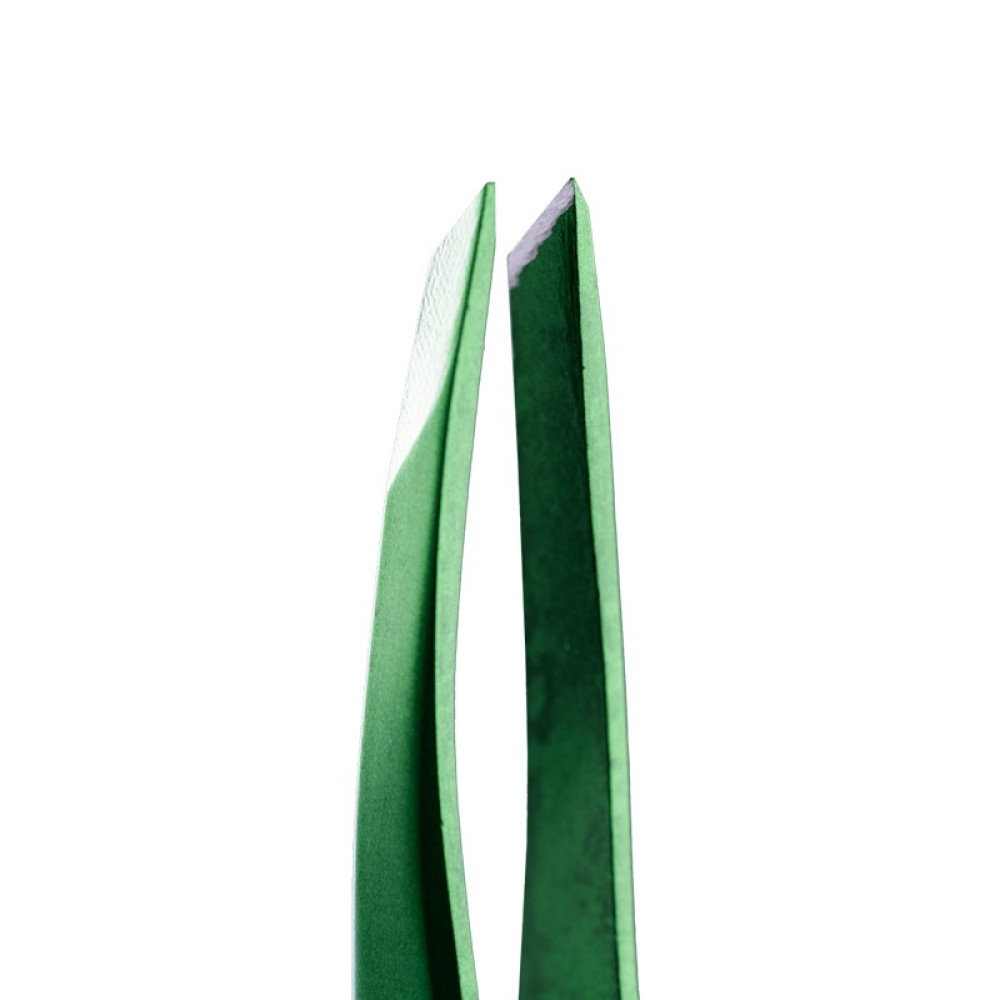 Пинцет для бровей ZOLA Professional Tweezers Beveled Green скошенные кромки цвет зеленый