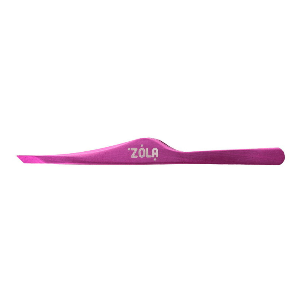 Пинцет для бровей ZOLA Professional Tweezers Beveled Pink скошенные кромки цвет розовый