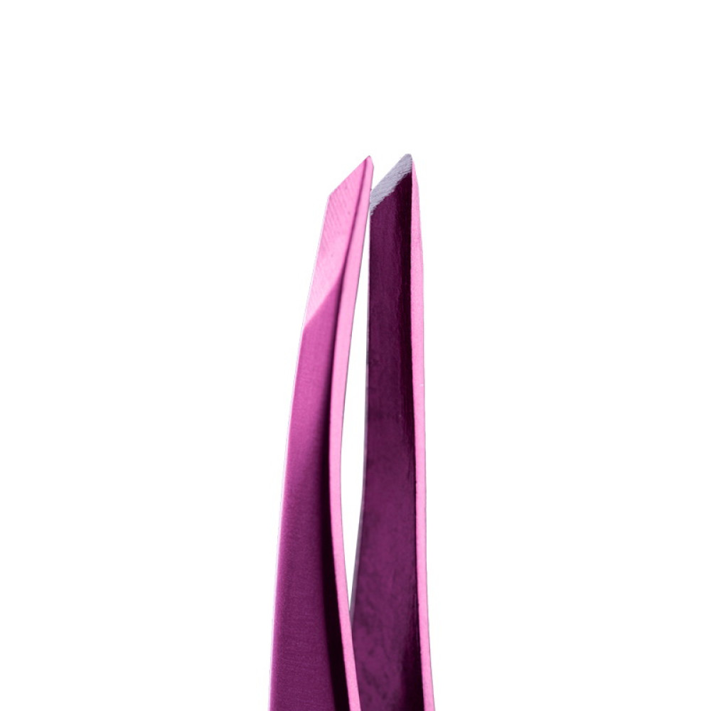 Пинцет для бровей ZOLA Professional Tweezers Beveled Pink скошенные кромки цвет розовый