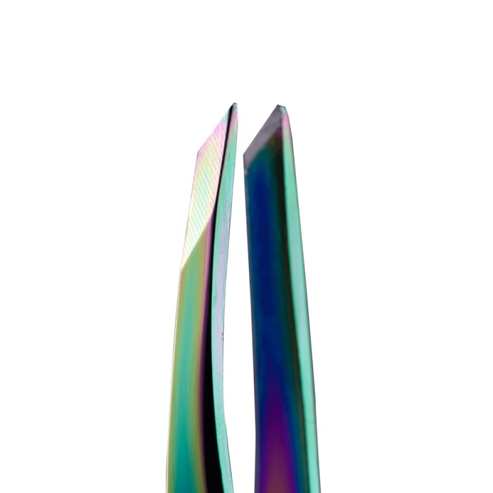 Пінцет для брів ZOLA Professional Tweezers Beveled Rainbow скошені кромки колір райдужний