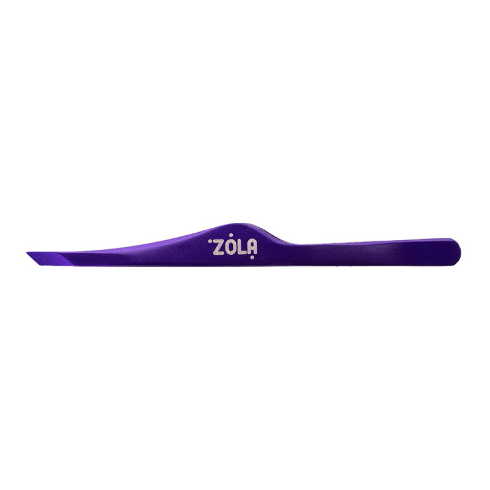 Пинцет для бровей ZOLA Professional Tweezers Beveled Violet скошенные кромки цвет фиолетовый