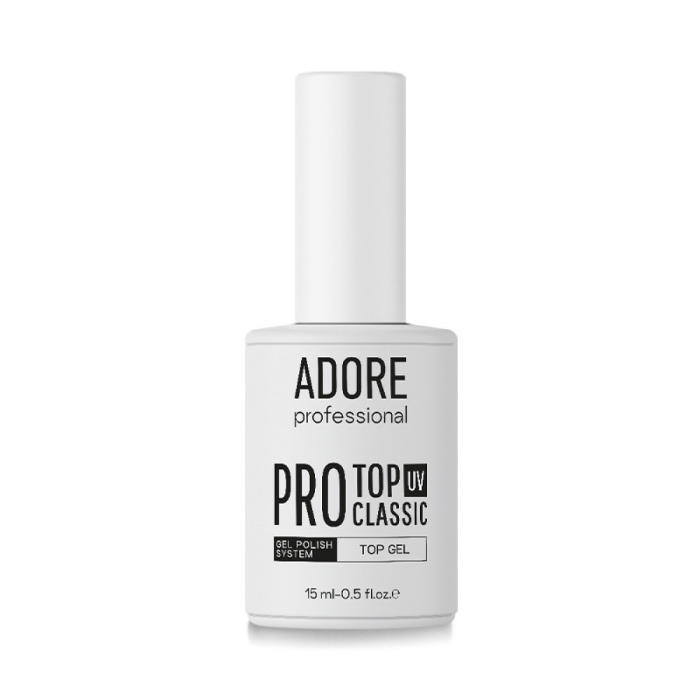 Топ для гель-лака без липкого слоя Adore Professional Pro Classic Top с UV-фильтром для светлых оттенков 15 мл