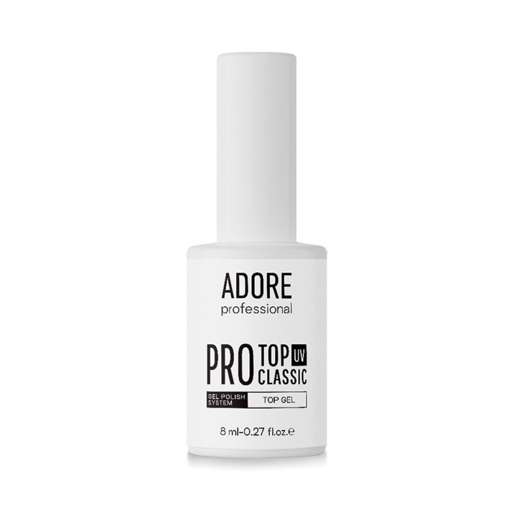 Топ для гель-лака без липкого слоя Adore Professional Pro Classic Top с UV-фильтром для светлых оттенков 8 мл