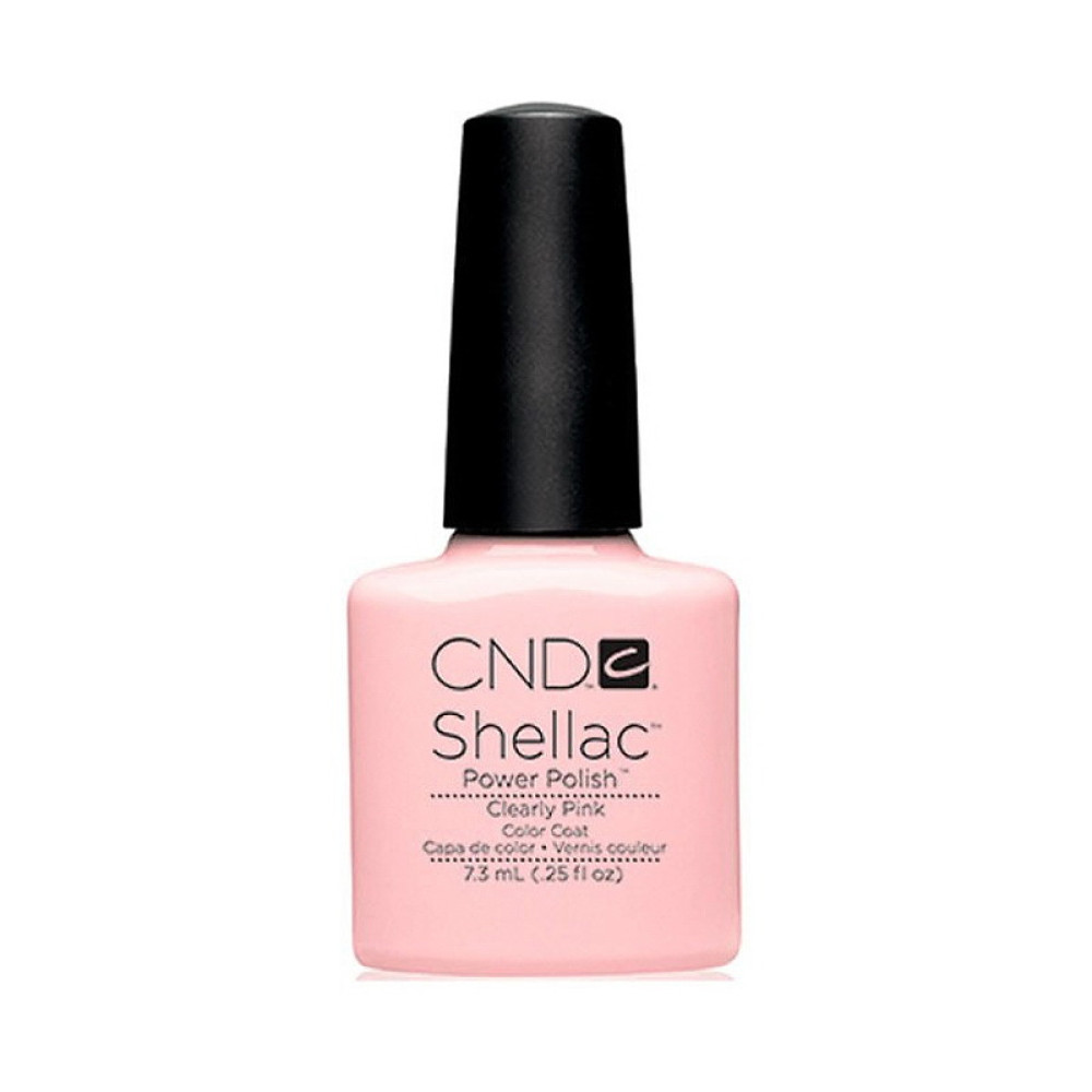 CND Shellac Clearly Pink молочно-прозорий з ледве помітним рожевим відтінком. 7.3 мл