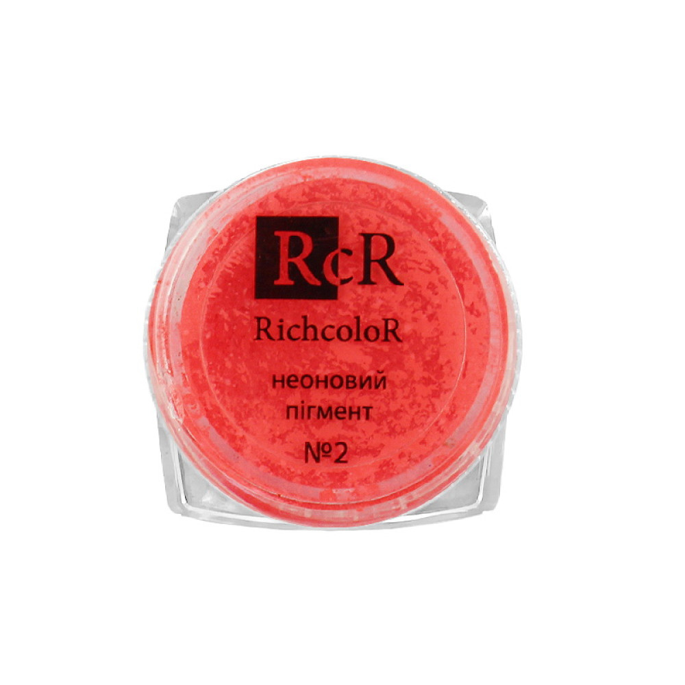 Пигмент неоновый для дизайна ногтей RichColoR 02. цвет коралловый. 1 г