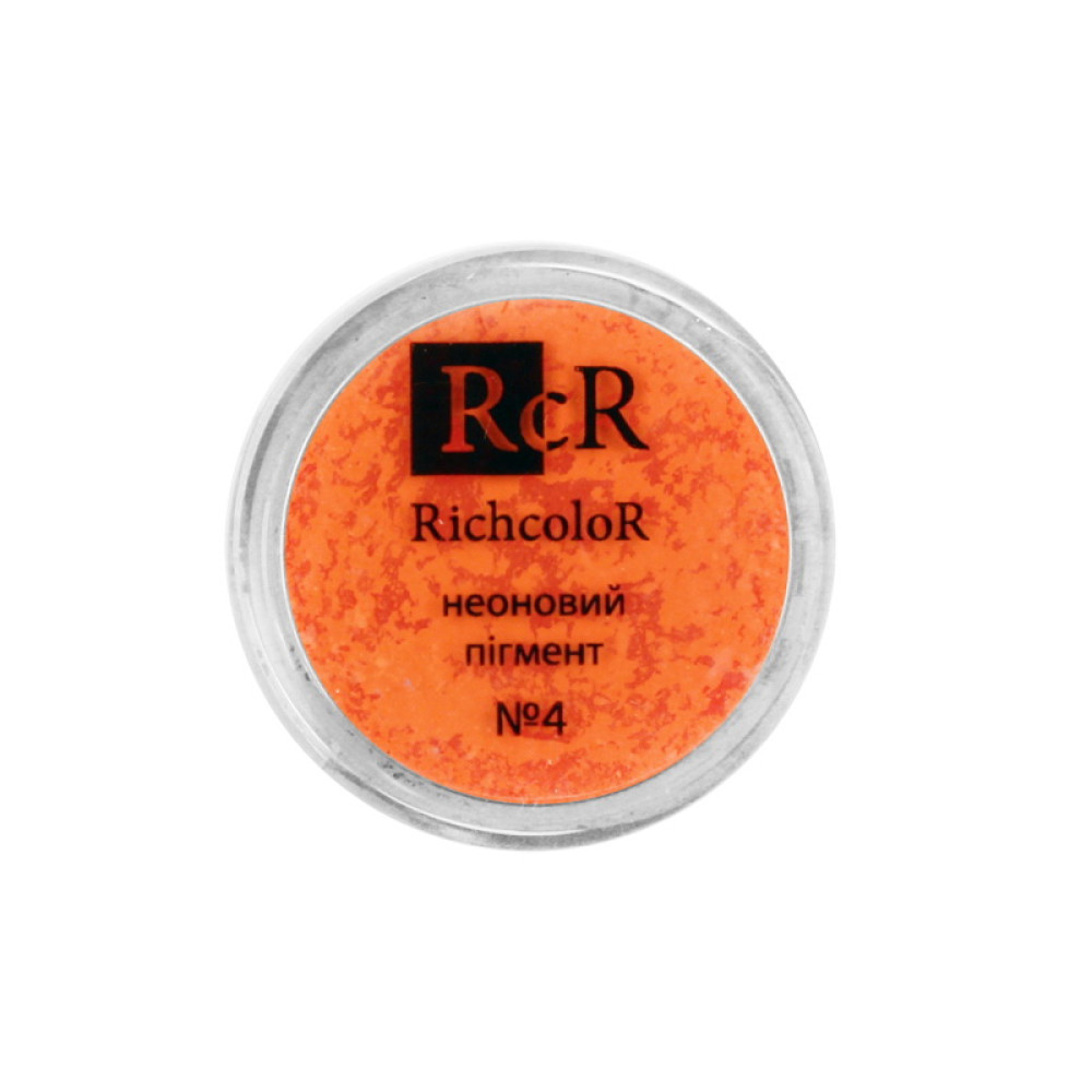 Пигмент неоновый для дизайна ногтей RichColoR 04. цвет оранжевый. 1 г