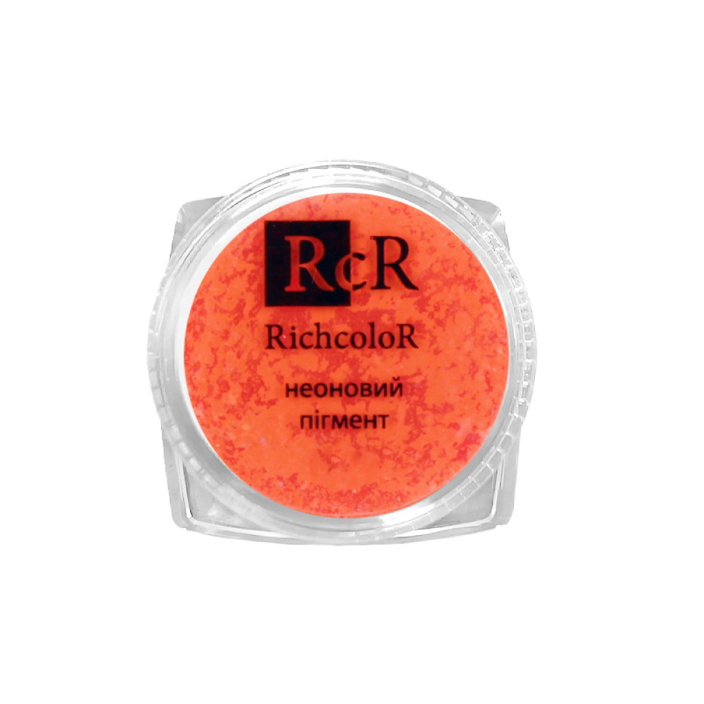 Пігмент неоновый для дизайну нігтів RichColoR 05. колір помаранчево-рожевий. 1 г
