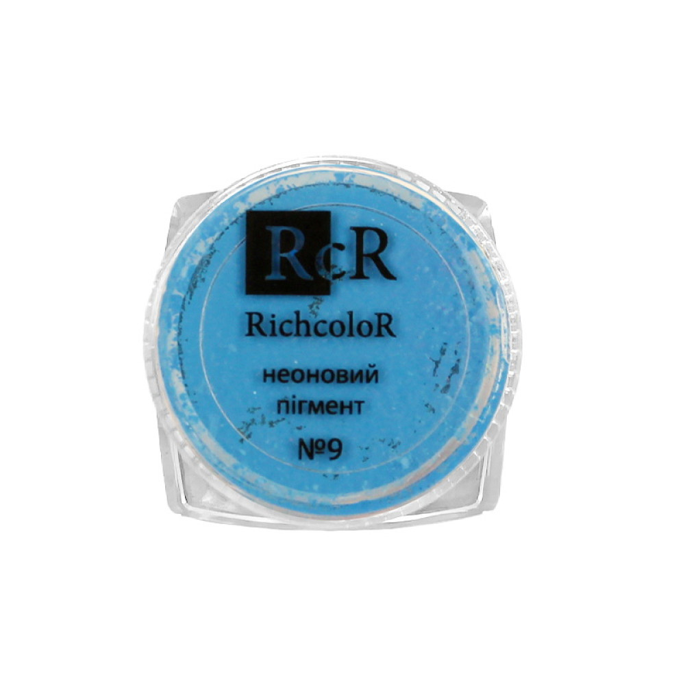 Пигмент неоновый для дизайна ногтей RichColoR 09. цвет синий. 1 г
