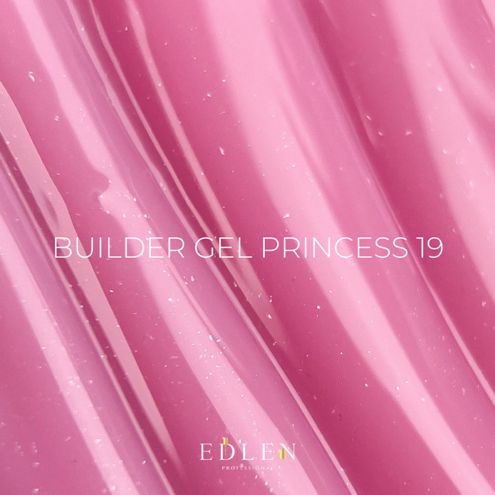 Гель строительный Edlen Professional Builder Gel Princess 19 яркий розовый с шиммером 15 мл
