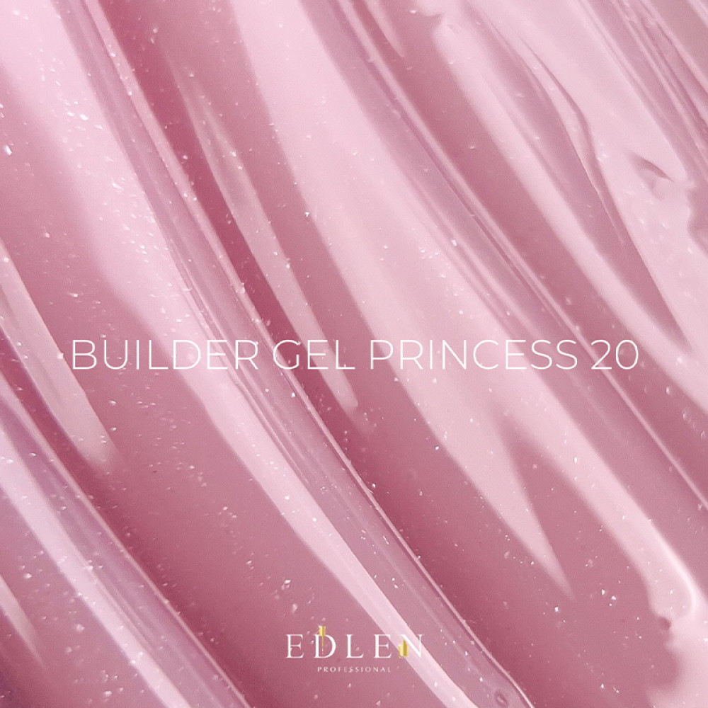 Гель строительный Edlen Professional Builder Gel Princess 20 мягкий пастельный розовый с шиммером 15 мл