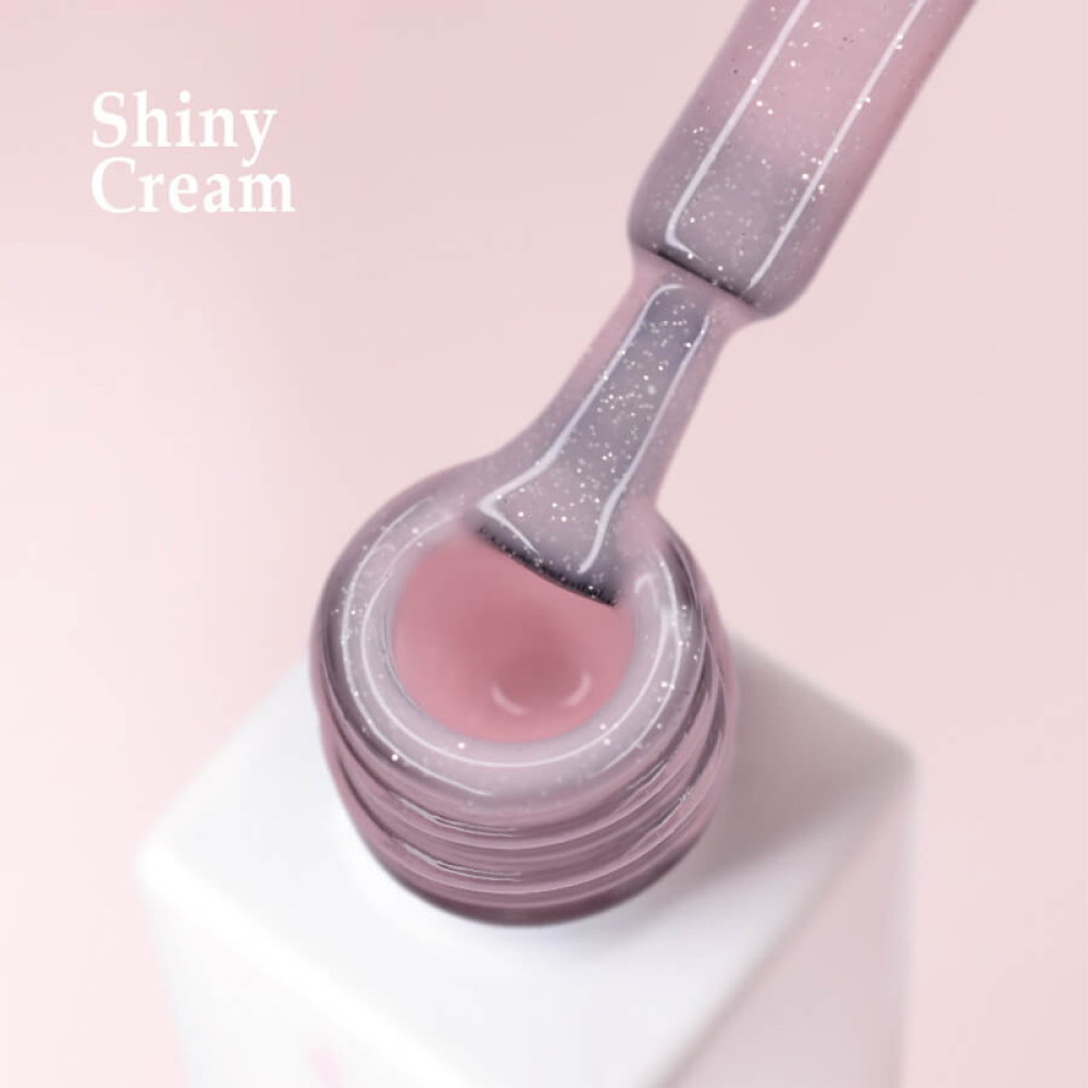 База камуфлююча для гель-лаку JOIA vegan BB Сream Base Shiny Cream світло-рожевий з блискітками 8 мл