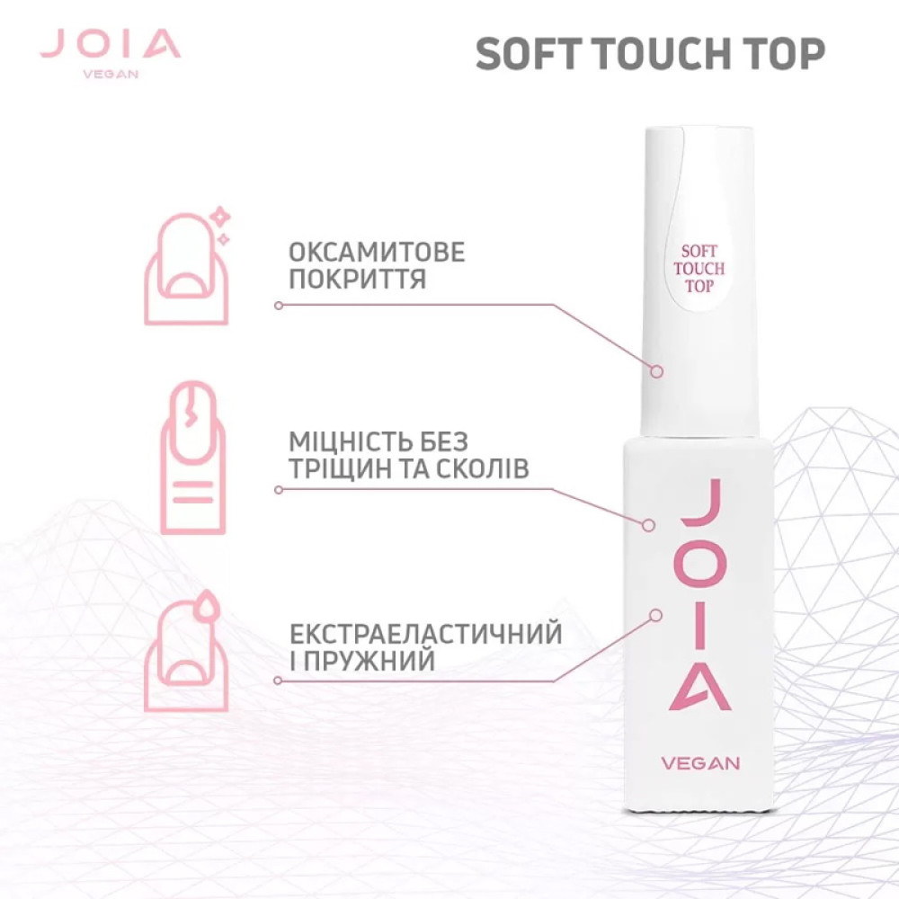 Топ матовый для гель-лака без липкого слоя JOIA vegan Soft Touch Top 8 мл