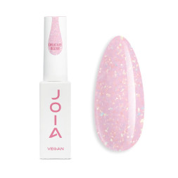 Жидкий гель JOIA vegan PolyLiquid Gel Delicate Blush для укрепления и моделирования молочно-розовый с золотой поталью 8 мл