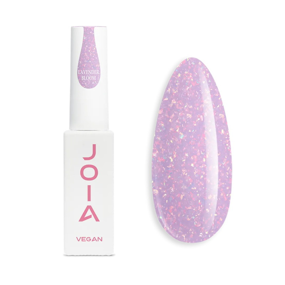 Рідкий гель JOIA vegan PolyLiquid Gel Delicate Blush для зміцнення та моделювання молочно-ліловий з золотою поталлю 8 мл