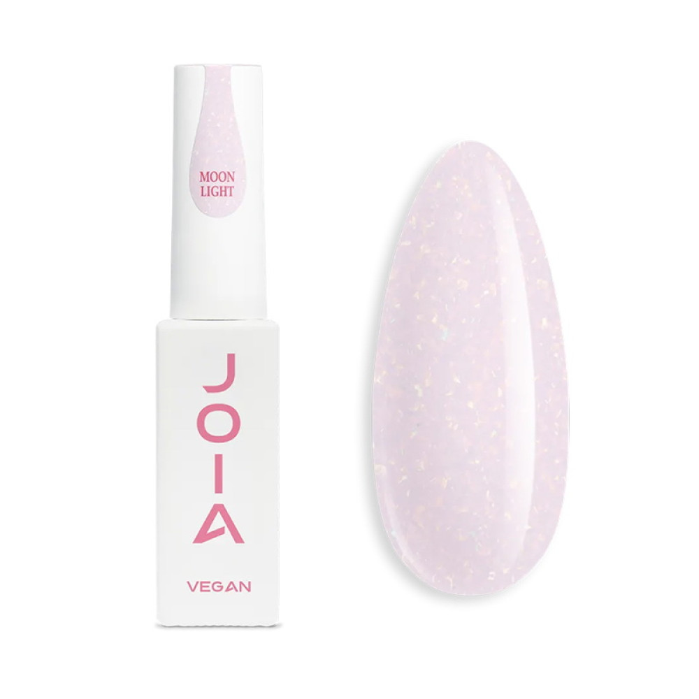 Рідкий гель JOIA vegan PolyLiquid Gel Moonlight Glow для зміцнення та моделювання молочний з срібною поталлю 8 мл