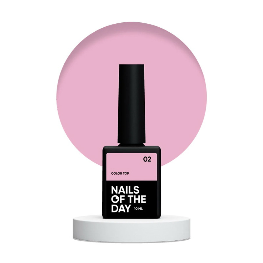 Топ для гель-лаку без липкого шару Nails Of The Day Color Top 02 рожевий нюд 10 мл