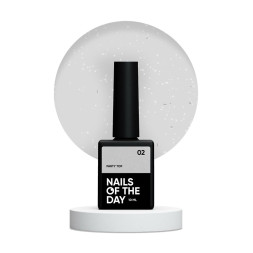 Топ для гель-лака без липкого слоя Nails Of The Day Party Top 02 прозрачный с мелким шиммером 10 мл
