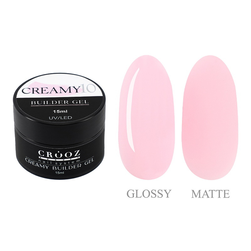 Гель будівельний Crooz Creamy Builder Gel 10 блідий лілово-рожевий 15 мл