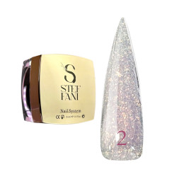 Гель строительный Steffani Builder Gel Starry Sky 02 с поталью розовый 15 мл