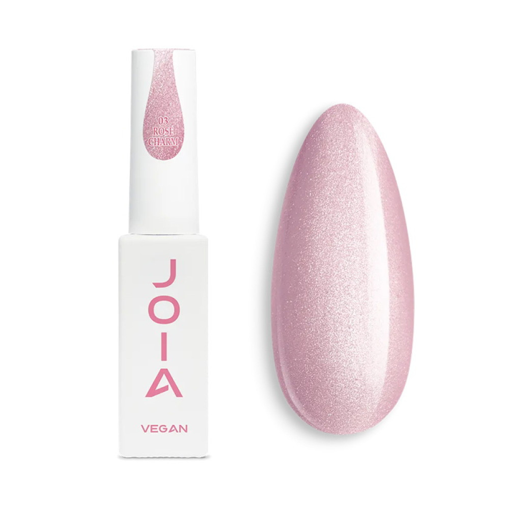 База камуфлирующая для гель-лака JOIA vegan Magic Cat Base 03 Rose Charm розовый с серебряными переливами 8 мл