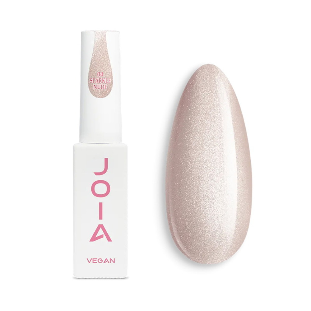 База камуфлирующая для гель-лака JOIA vegan Magic Cat Base 04 Sparkle Nude бежевый с мелким серебряным шиммером 8 мл