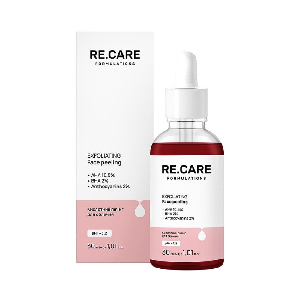 Кислотний пілінг для обличчя Exfoliating Face peeling RE.CARE 30 мл